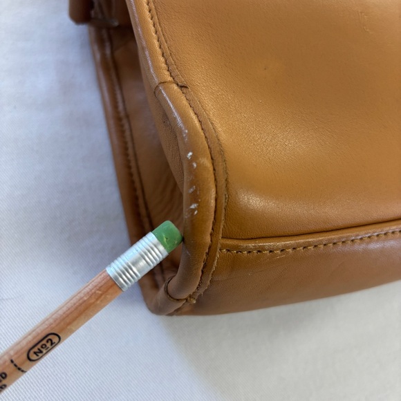 Vintage Coach Camel Brown Leather Crossbody Purse with Tag USA AS IS - Picture 15 of 16